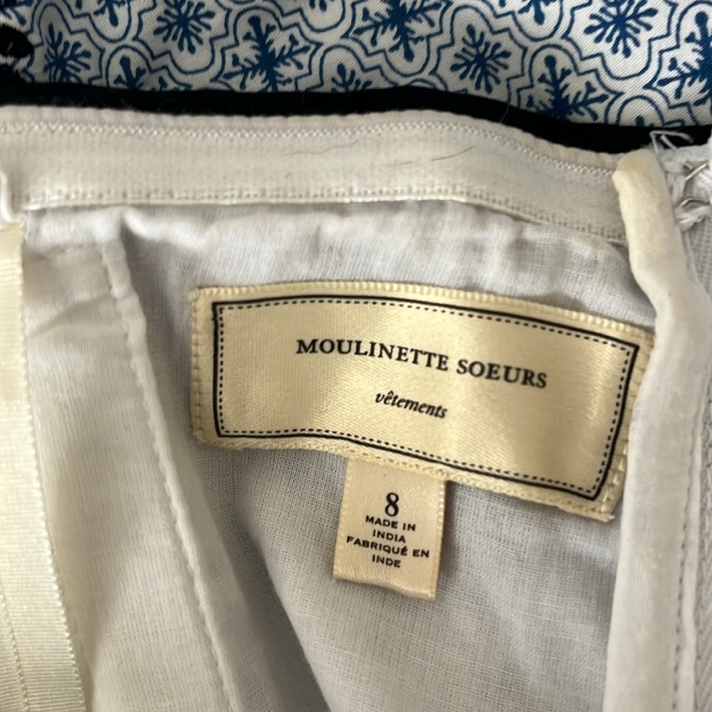 Anthropologie Moulinette Soeur Embroidered strapless Dress with Ribbon Belt Sz 8 - Picture 14 of 14